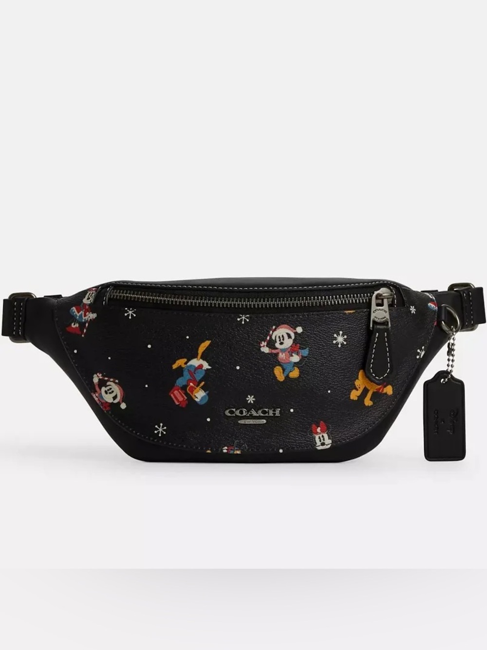 Black Coach x Disney Mickey and friends Print Belt Bag